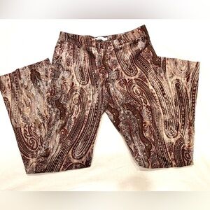 NEW Vintage HENRY COTTONS Cotton Paisley Printed Corduroy Wide Leg Pants